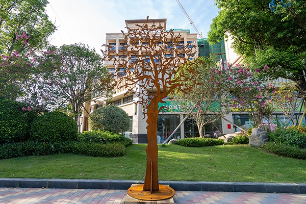 Corten Steel Tree Sculpture For Outdoor Landscape